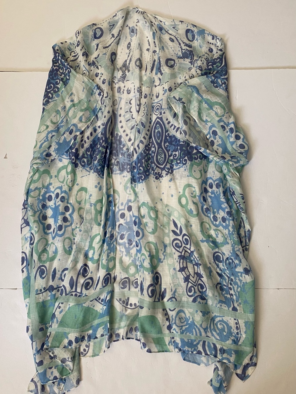 Lightweight Blue & Green Paisley Women's Cover-Up